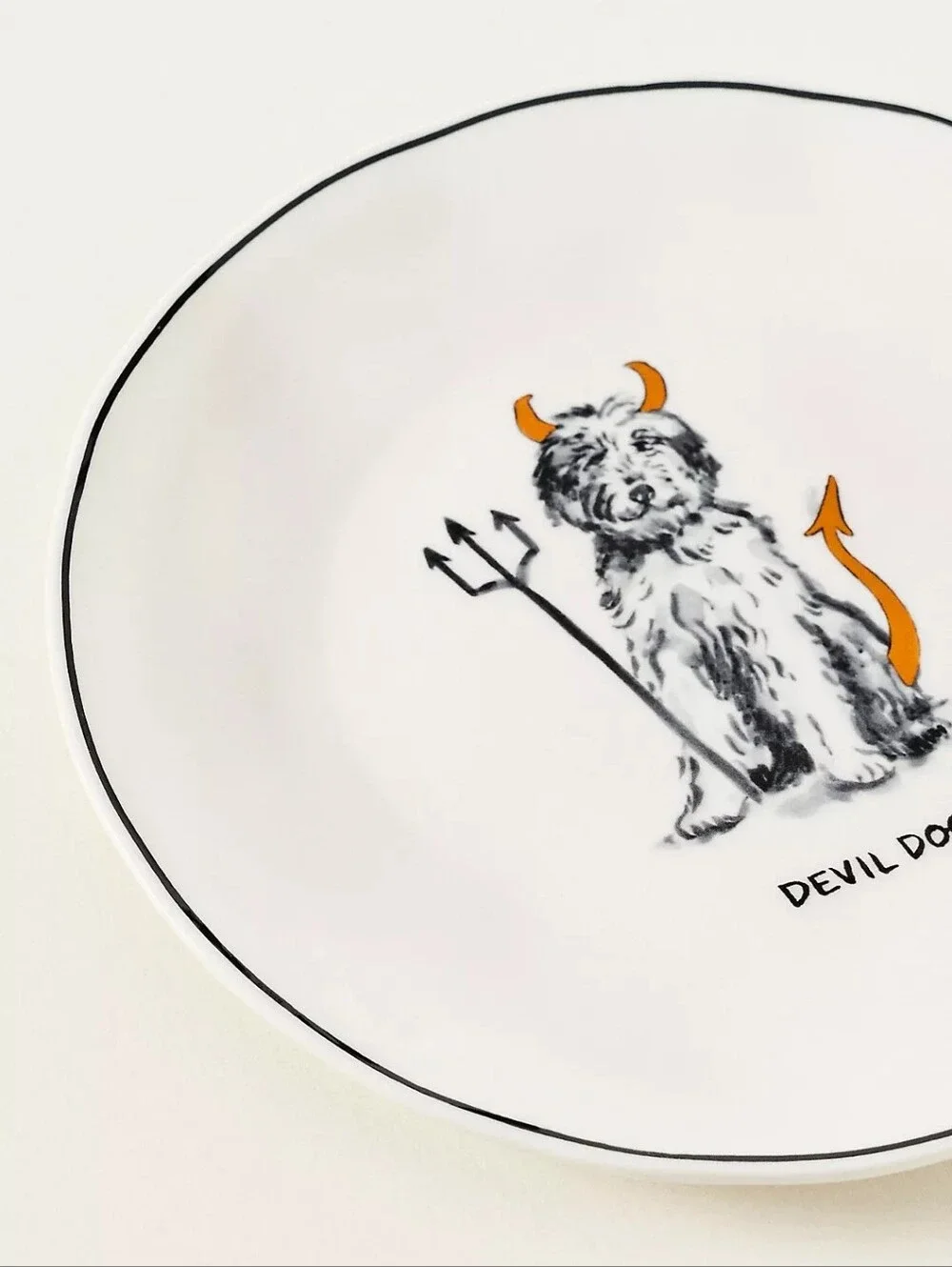 Anthropologie Halloween Dog Dessert Plate